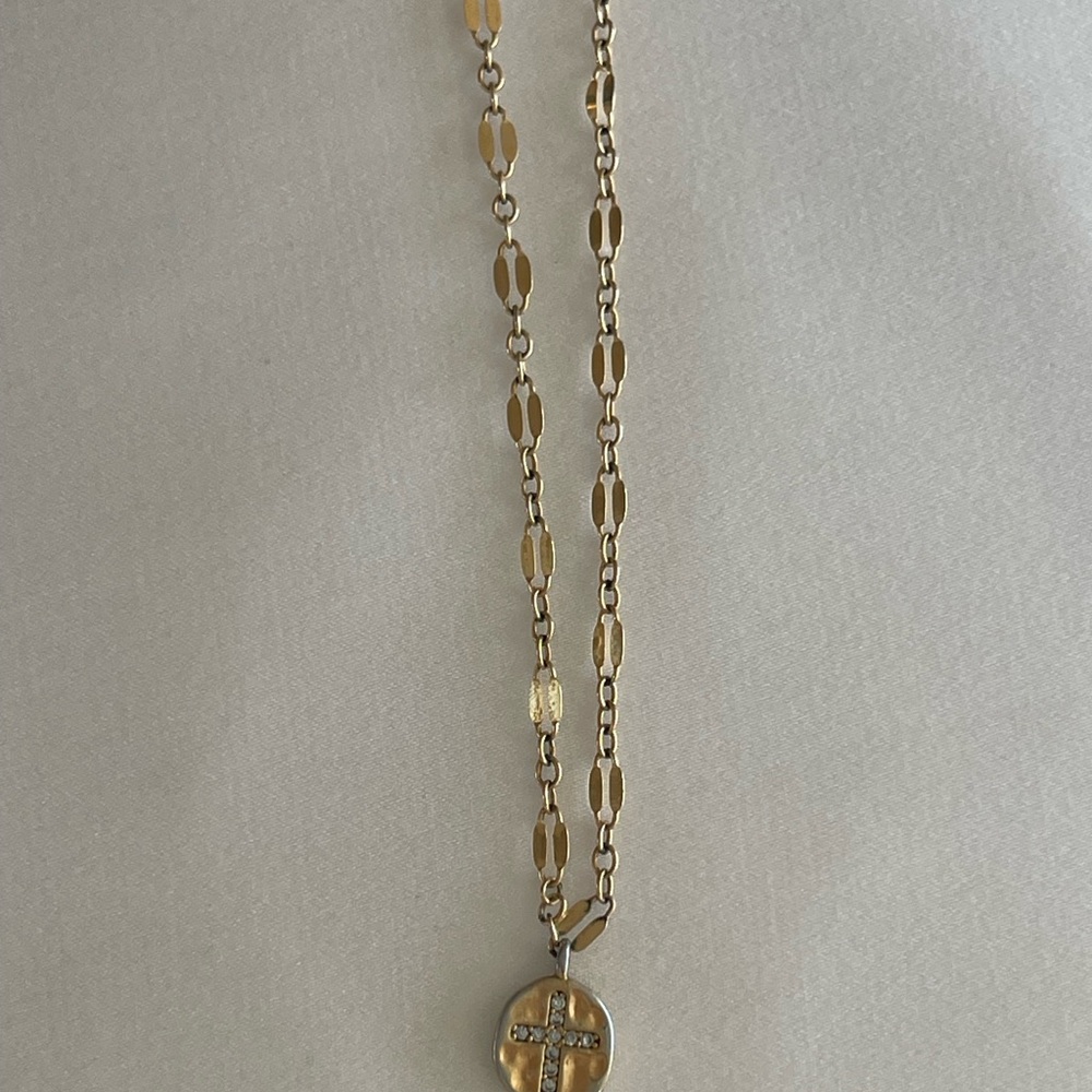 Gold Filled Cross Choker Pendant Necklace